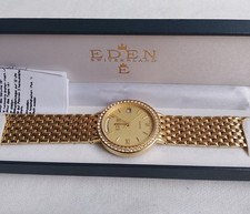 Eden Switzerland  Armbanduhr Swiss Made Damenuhr mit Steinen Batterie Neu P14.