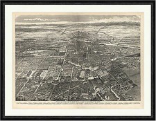 München aus der Vogelschau Breitschwert Hofbräuhaus Hofgarten Faksimile_C 0321