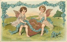 AK - Zwei Engel Putten mit