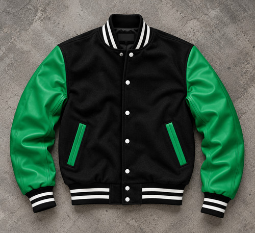 Black green varsity - black, &