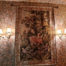 Rosen & Rosen, KRONLEUCHTER, 2 WANDLAMPEN, GOBELIN-Wandteppich