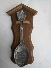 Jahreslöffel 1986  Frieling Zinn mit massiv Eiche Holzbrett