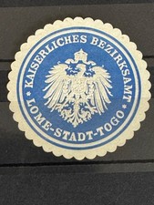 REKLAMEMARKE SIEGELMARKE KAISERLICHES BEZIRKSAMT LOME-STADT-TOGO AFRIKA 1913 RR