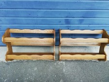 2 Stück Wandregal massiv Eiche Breite 79,5, Tiefe 23, Tiefe Fach 18 cm Höhe 62,5