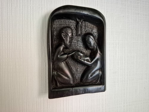 Vintage holzrelief heilige - vintage,