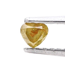 Lose Close Um Herz Form Natürlicher Diamant I3 Klarheit 0.38Ct Gelber Diamant