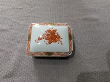 Herend Porzellan Dose Apponyi Orange (AOG) | Deckel STARK BESCHÄDIGT (Chip)