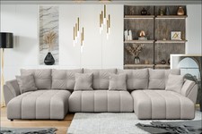AX LIVING  Couch U Form mit Schlaffunktion XXL Sofa Antalya 382 cm