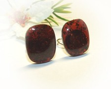 Bernstein Ohrclips 925 braun