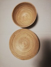 Bambusschale/Schüssel mit Unterteller, Bambusholz für Obst Gemüse 14cm, 7cm hoch