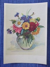 alte Ansichtskarte Postkarte AK Kunstkarte W. Flechsig Blumenvase Blumenstrauß