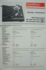 NORDMENDE - RP 1050 belt drive 9.181 1100 9.182 - Service Information - B2556
