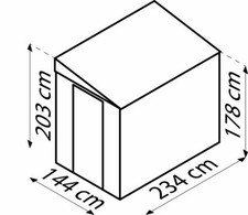 Wand-Zierde LeanTo 58 H178 anthrazit Globel Gerätehaus Anlehnhaus Schuppen Hütte