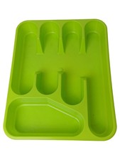 PLAST1 Besteckkasten Grün Kunststoff Besteckaufbewahrung Schublade 5 Fächer