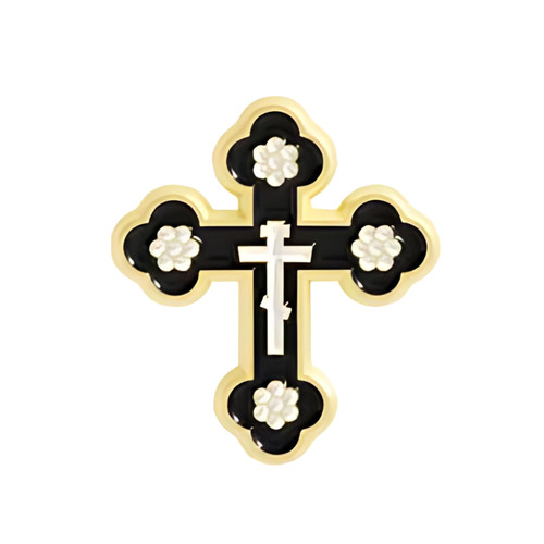 Orthodox cross black - cross, pin