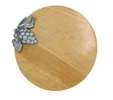 Top Shop Servierbrett Holz runde Platte Käseteller Käsebrett braun 32cm