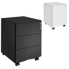 Rollcontainer 3 Schubladen Aktenschrank Büroschrank Abschließbarer Rolloschrank