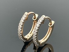 CREOLEN AUS 375/- GELBGOLD MIT DIAMANTEN (CA. 0,10 ct) SCHMUCKJAGD