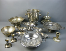 Konvolut Hotelsilber ua Sektkühler Schale Kerzenständer u.a Gebr. Hepp alt antik