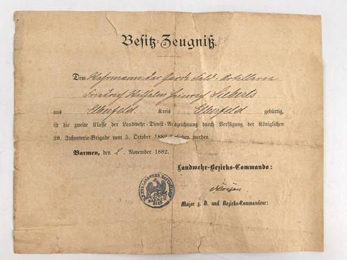 Preussen besitz zeugnis - besitz, für