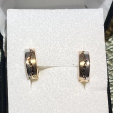 333er 8 K Gold 333 Creolen Diamantiert Ohrringe Gelbgold Weißgold  Bicolor