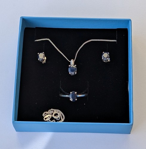 Schmuckset blauer saphir - blauer,
