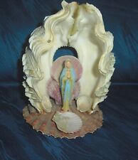 Dekofigur Mutter Gottes Jungfrau Maria Heiligenfigur in Muschel  17 cm