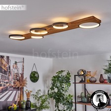 LED dimmbar Ess Wohn Schlaf Zimmer Beleuchtung Holz/schwarz Decken Lampe Leuchte