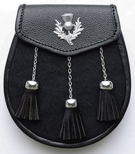 Schwarze Kalbshaut Distelleder