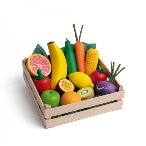 Sortiment obst gemüse - sortiment, (holz)