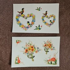 DDR Abziehbilder Blumen Herzen