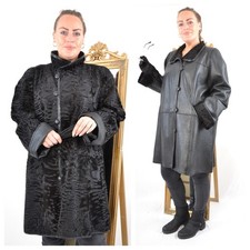 A5435 PERSIANER WENDEMANTEL LEDER MANTEL PELZ PELZMANTEL - REVOMABLE FUR COAT