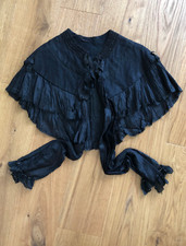 ANTIKER UMHANG / CAPE (um 1875-1900) - Trauermode, Gründerzeit, Seide, Perlen