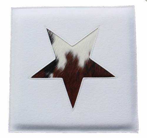 Stuhlkissen stern weiss filz - stern,