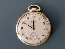 WALTHAM Premier Taschenuhr vergoldet, revidiert