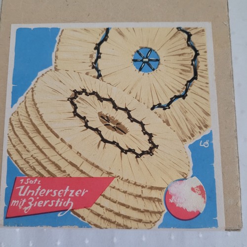 Ddr zierstich bast untersetzer - zierstich,
