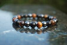 Armband-Männer-Herren-Damen-Bracelet-Beads-Perlen-Tigerauge-Universal-Mode