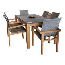 Stern Essgruppe Teak Tischplatte Dektron Farbe Lava Anthrazit