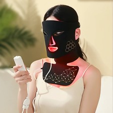 LED Rotlicht Infrarot Therapie Maske Gesicht & Hals Hautpflegegerät