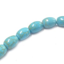 Howlith Perlen Oliven 10mm Farbe Türkis Halbedelstein 38 Stück nenad-design E133