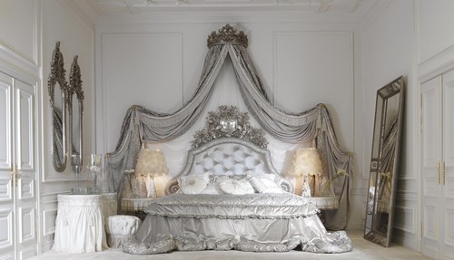 Chesterfield bett silber luxus - silber,