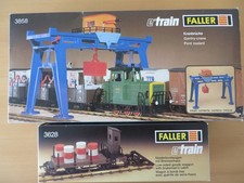 Faller e-train 3858 Kranbrücke u. 3628 Niederbordwagen