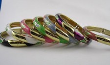  Armreif klappbar Blümchen Design Emaille Cloisonne Stil *Farbe wählbar*