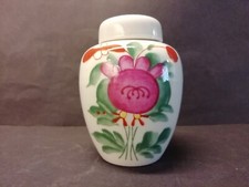 Kleine runde Porzellan-Teedose August Warnecke? Ostfriesland Ostfriesenrose