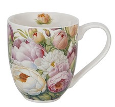 DUO FLOWERS CLASSIC XXL Becher 1000 ml PEONIES (Pfingstrosen) New Bone China ...