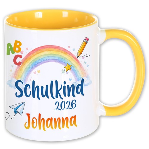 Tasse schulkind regenbogen mit - schulkind,