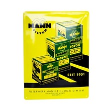 Blechschild MANN Filter ca. 30 x 40 cm, geprägt, Retro Werbeschild