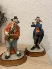 Goebel  2 Musizierende Happy Clowns Figuren, Querflöte und Saxophon