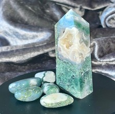 ✨💚🤍 MOOSACHAT Kristalle Sammlung Reiki Kristall Mineralien Weihnachten Geschenkset 174g