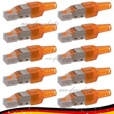 10x Netzwerkstecker CAT 7 Werkzeuglos RJ45 Netzwerk Metall Stecker Verlegekabel